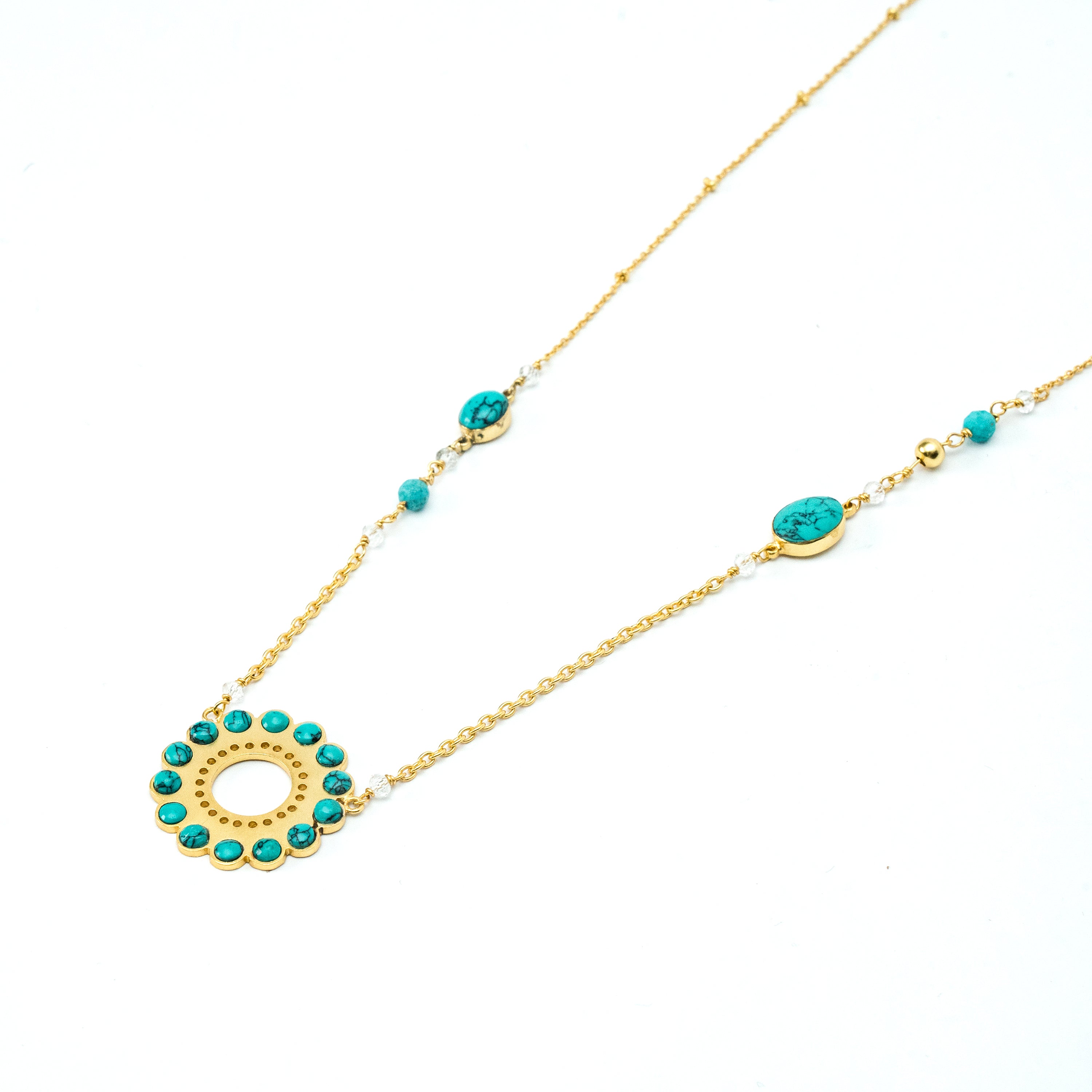 Turqoise flower necklace