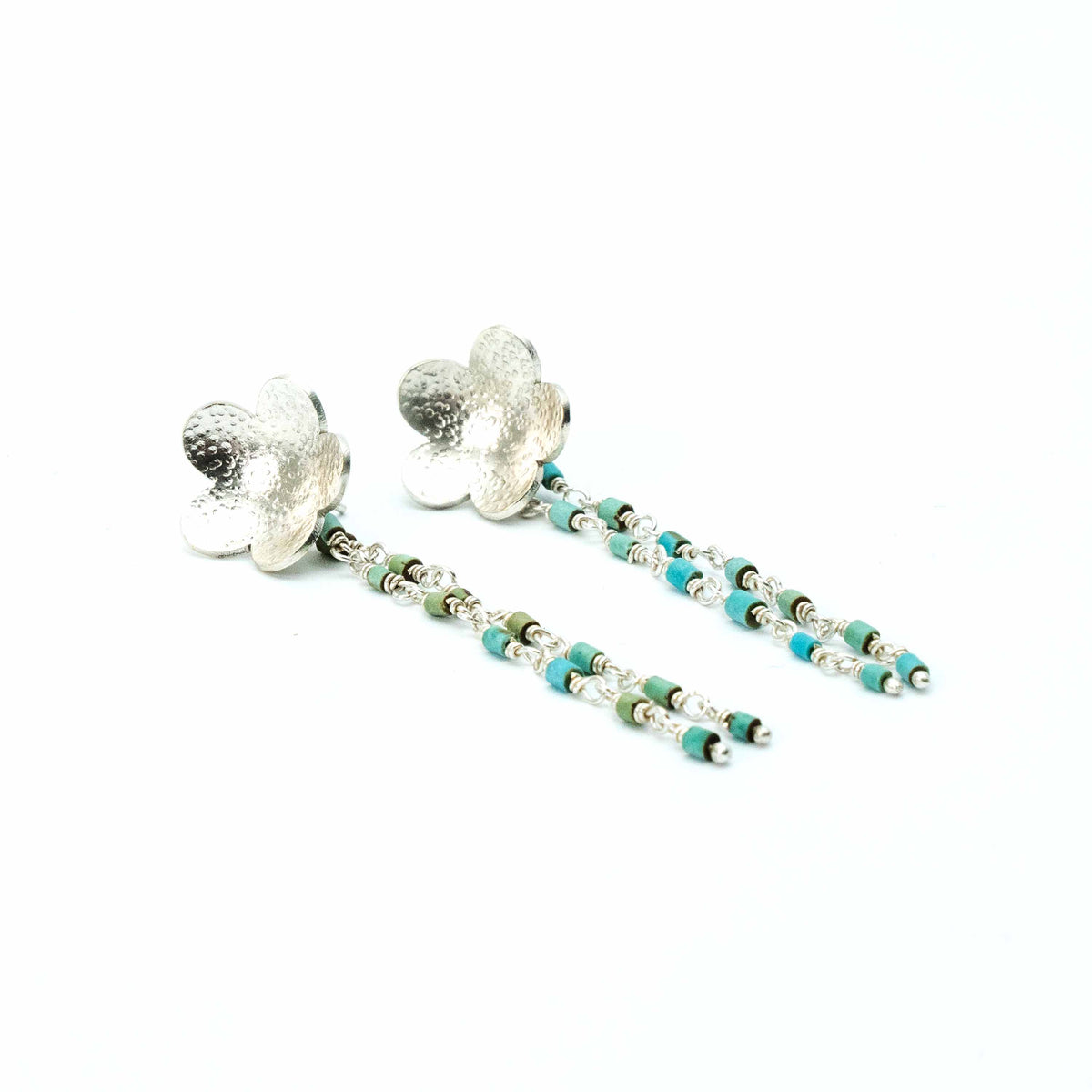 Floral Turquoise Chain Earring