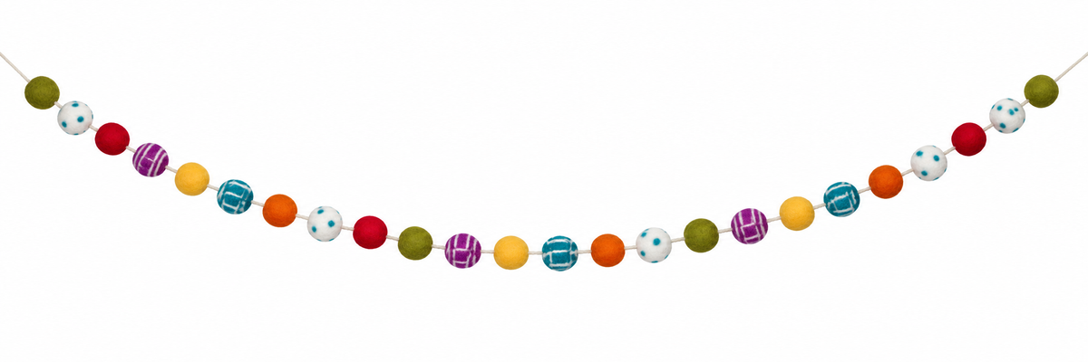 Handmade Wool Felt Pom Pom Christmas Garland