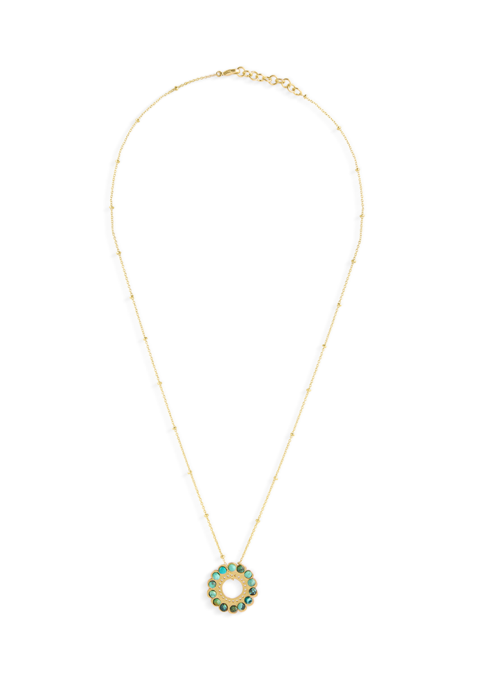 Turquoise Motif Necklace - Handmade In Nepal
