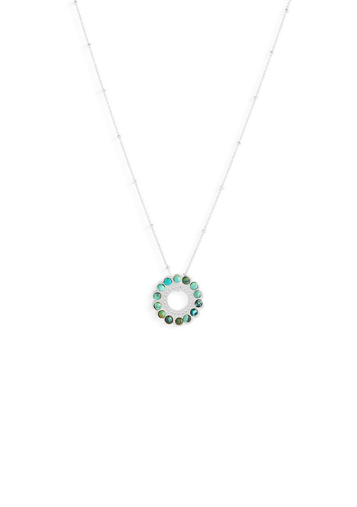 Turquoise Motif Necklace - Handmade In Nepal