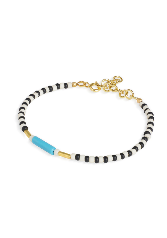 Gentle Wrap Beaded Bracelet (Turquoise)