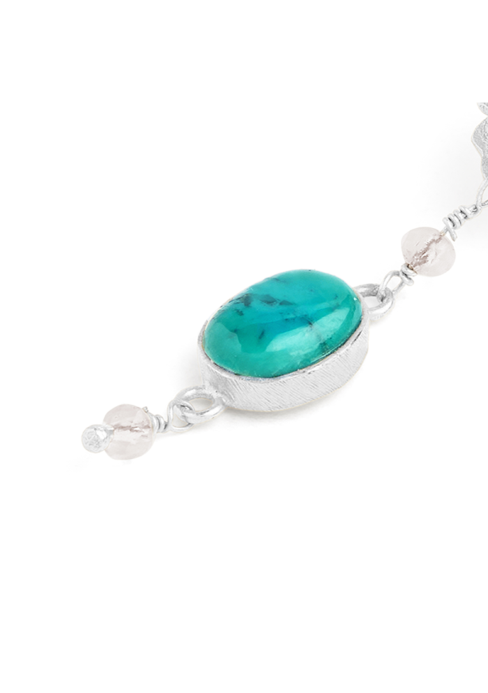 Drop Turquoise Earrings - Handmade In Nepal