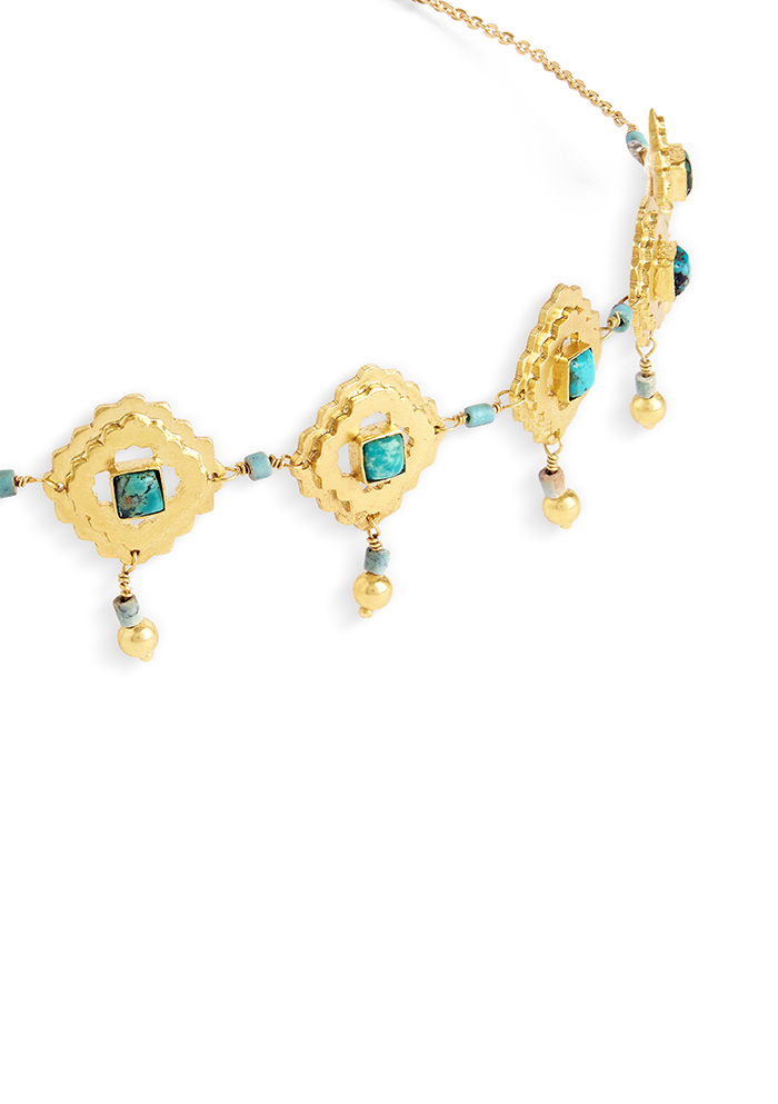 Turquoise Artisinal Choker - Handmade In Nepal