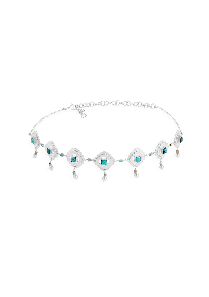 Turquoise Artisinal Choker - Handmade In Nepal