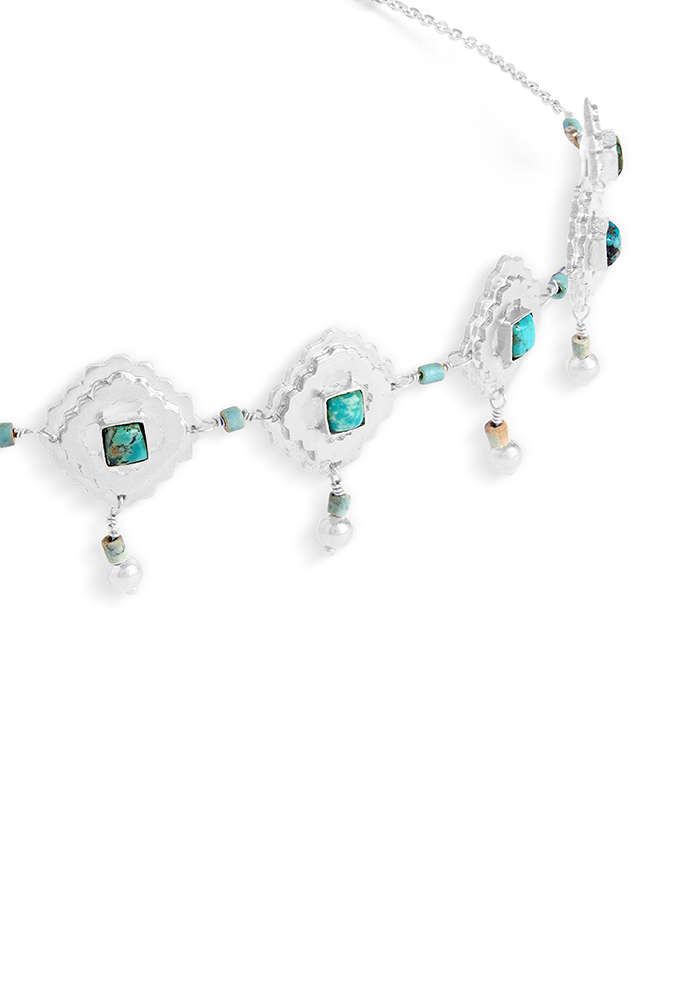 Turquoise Artisinal Choker - Handmade In Nepal