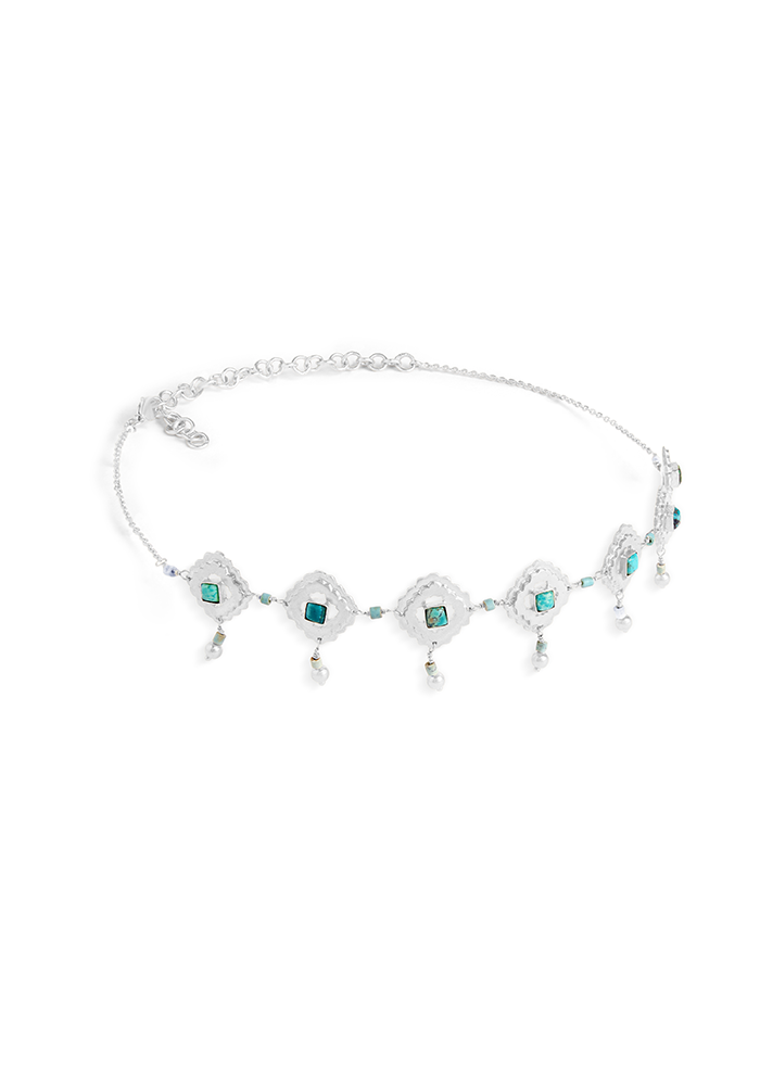 Turquoise Artisinal Choker - Handmade In Nepal