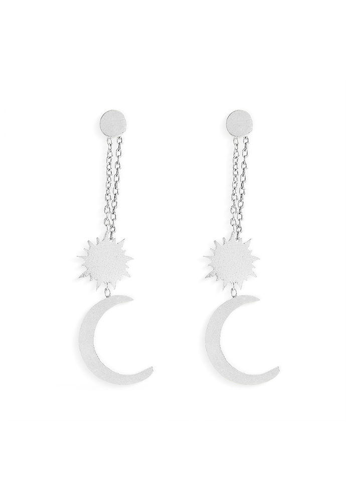 Chain Sun And Moon Earrings
