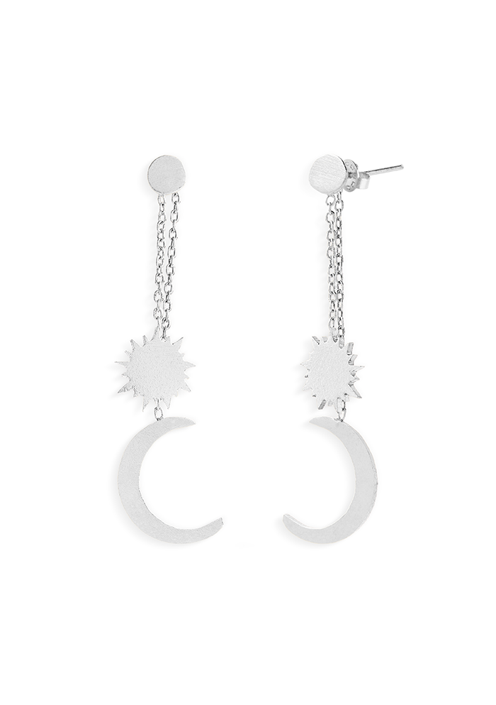 Chain Sun And Moon Earrings