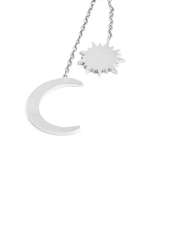 Chain Sun And Moon Earrings