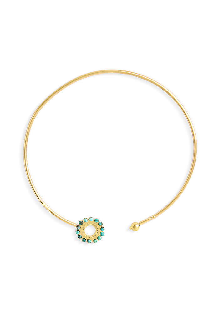 Turquoise Motif Necklace - Handmade In Nepal