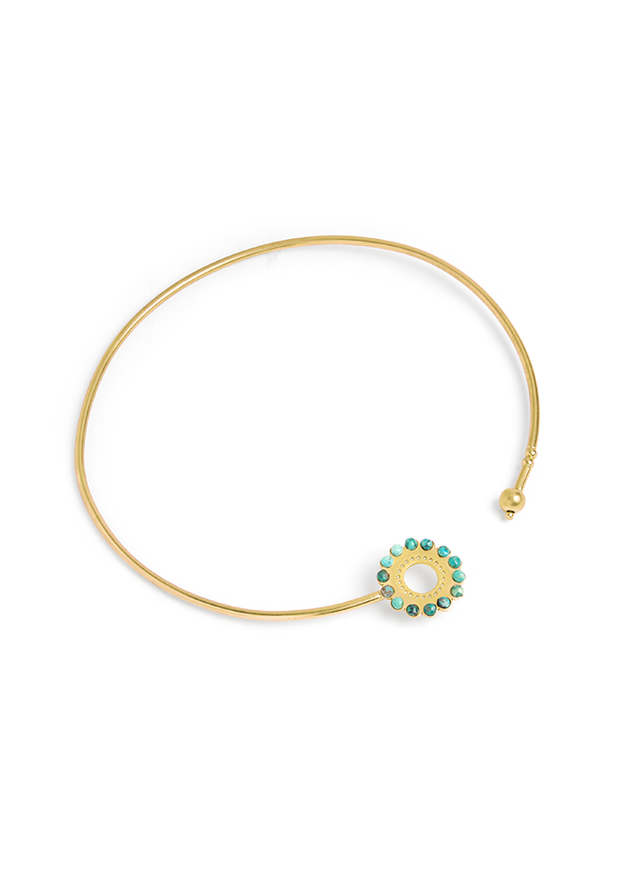 Turquoise Motif Necklace - Handmade In Nepal