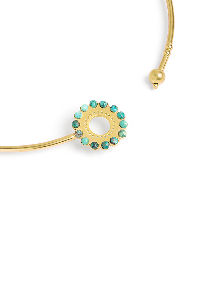 Turquoise Motif Necklace - Handmade In Nepal