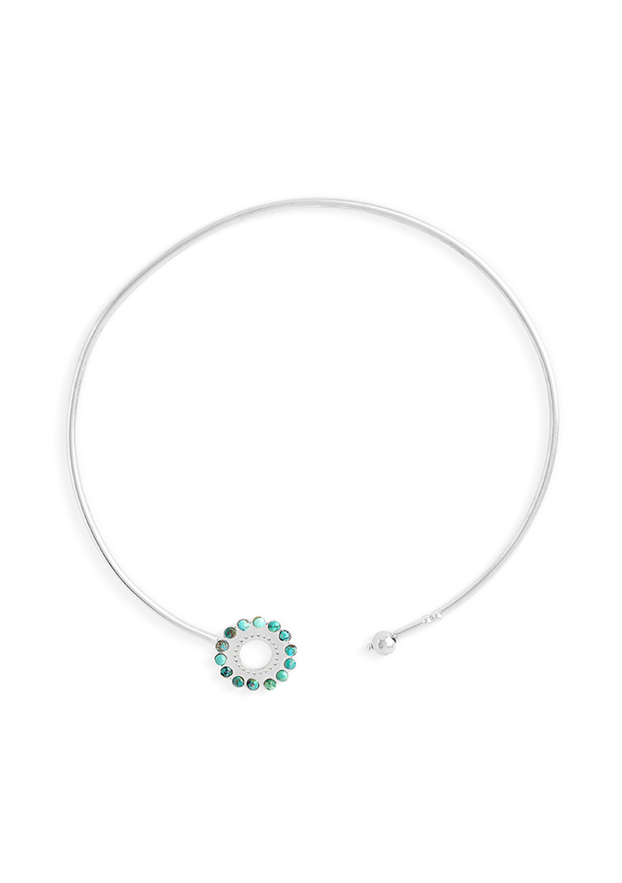 Turquoise Motif Necklace - Handmade In Nepal