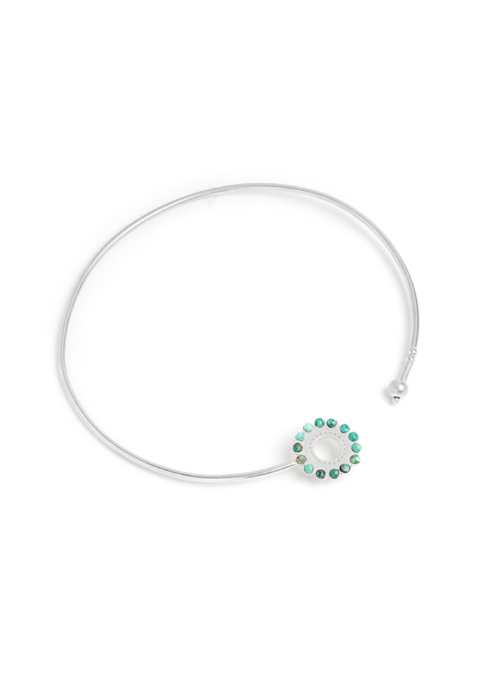 Turquoise Motif Necklace - Handmade In Nepal