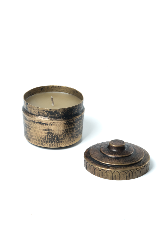 Brass Flame Candle: Beeswax Handmade Candle