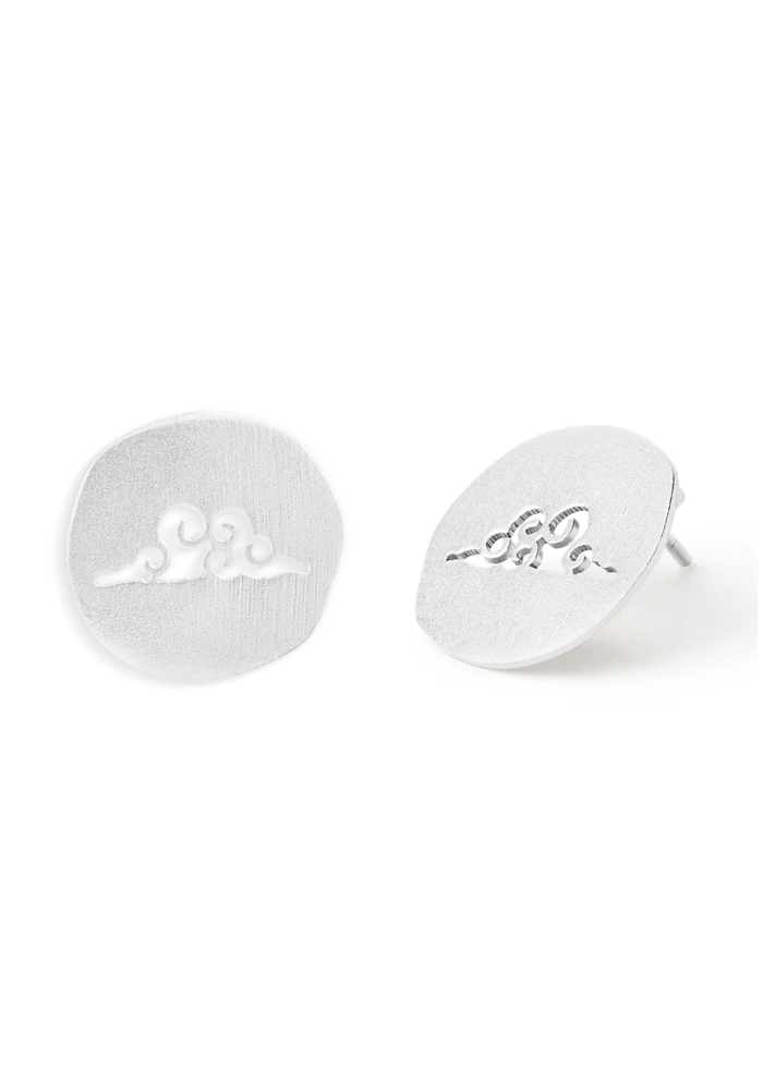Golden Cloud Whisper Stud Earrings – Handmade In Nepal