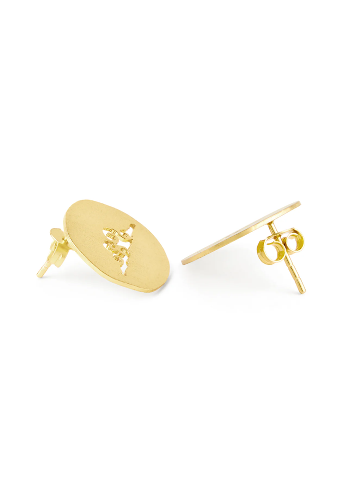 Golden Cloud Whisper Stud Earrings – Handmade In Nepal