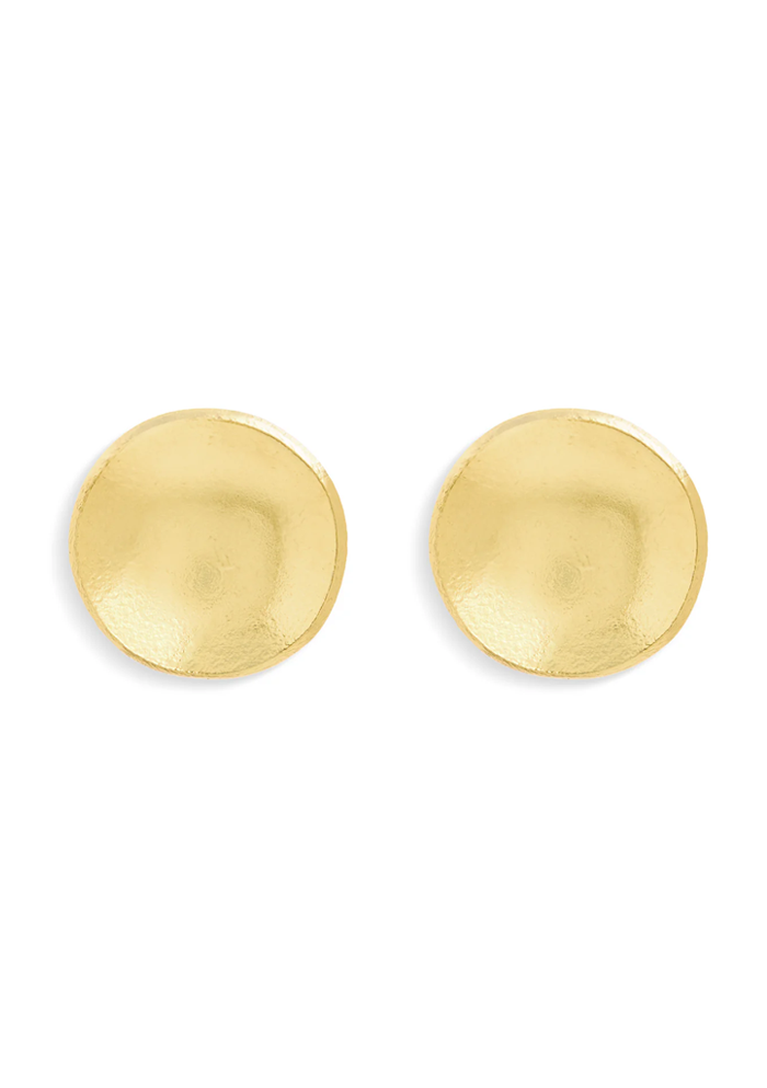 Classic Gold-Plated Round Studs - Handmade In Nepal