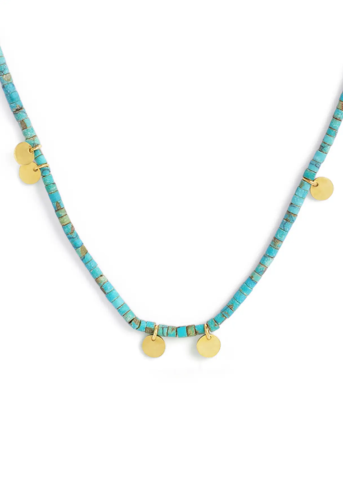 String Beaded Necklace (Turquoise)