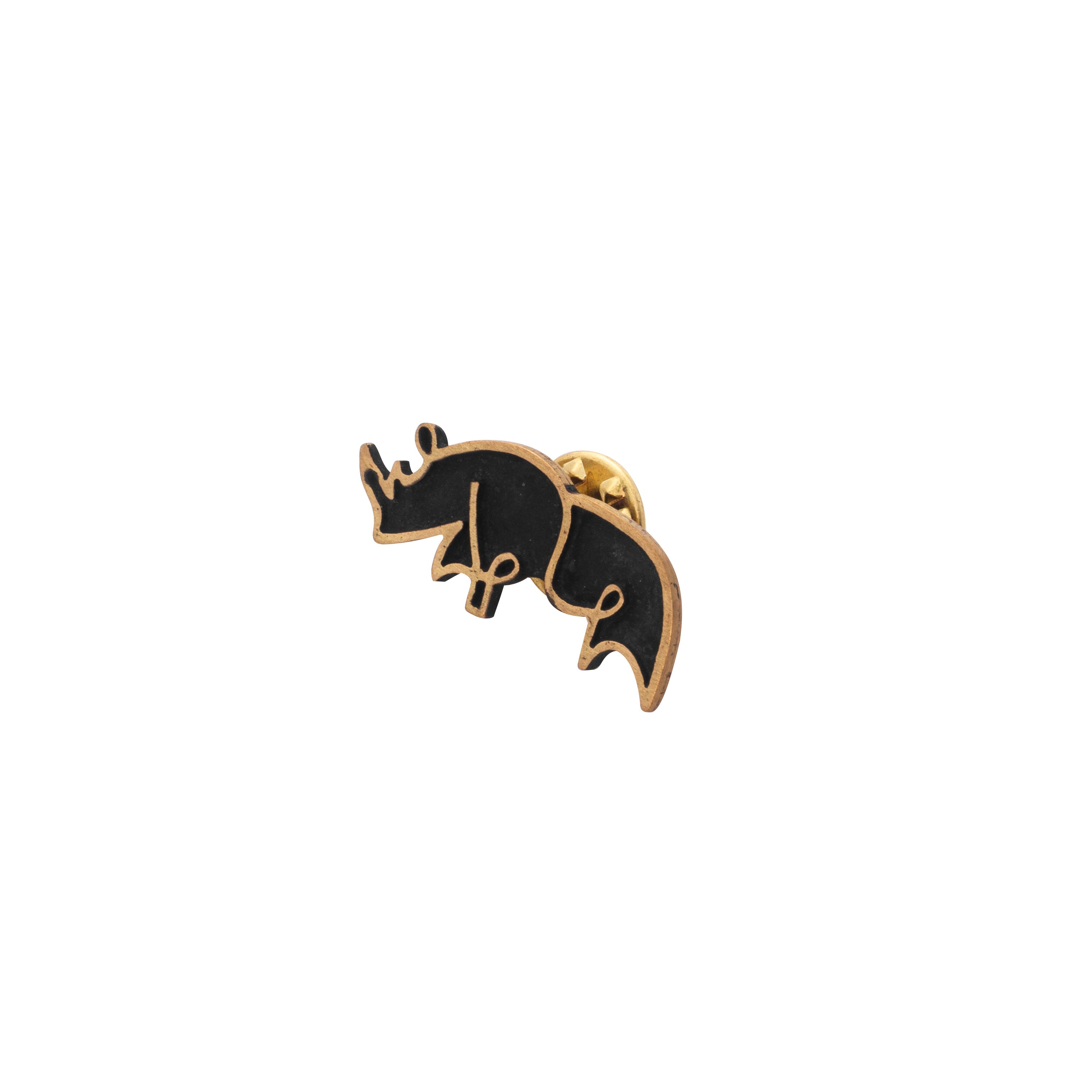Curled Rhino Brooche