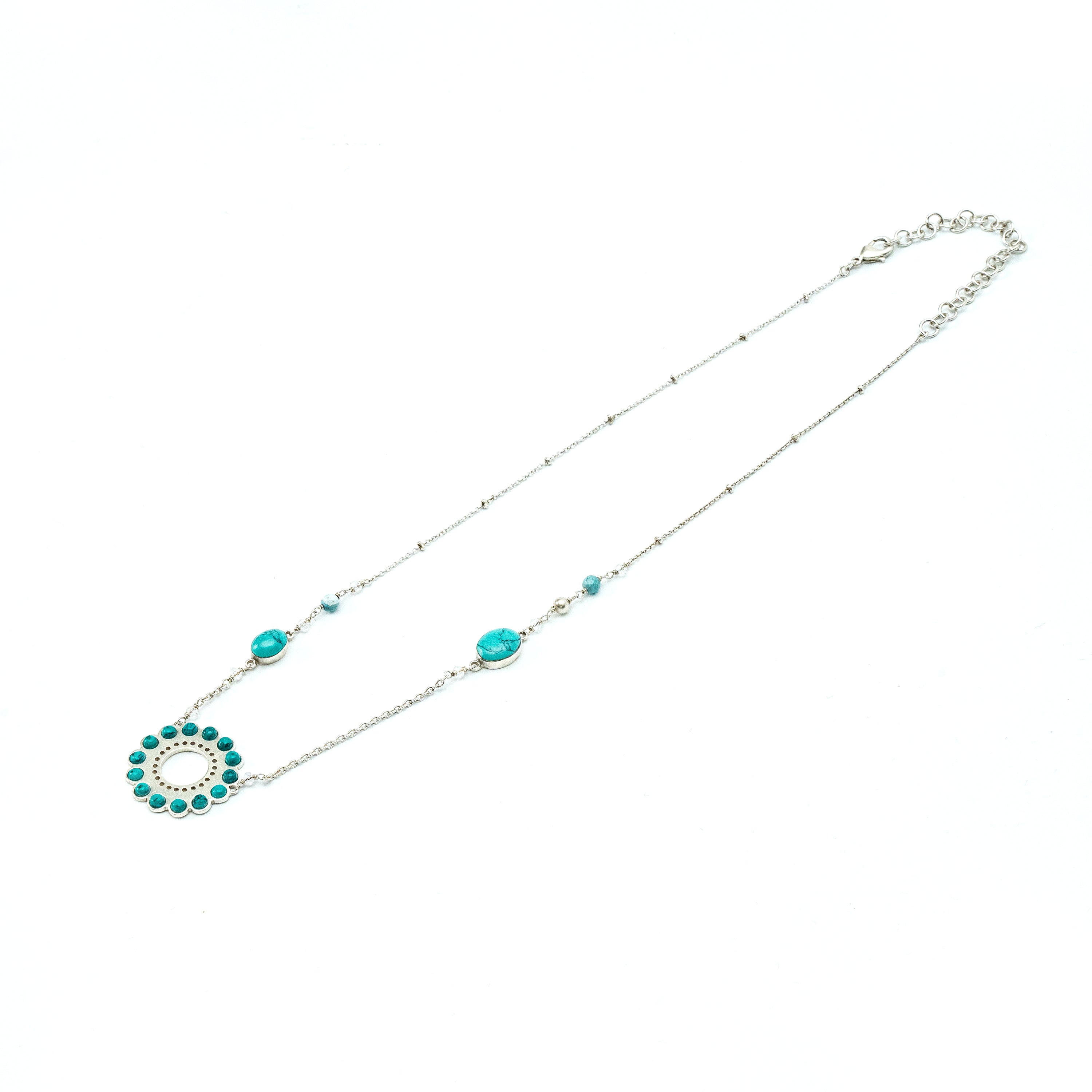 Turqoise flower necklace