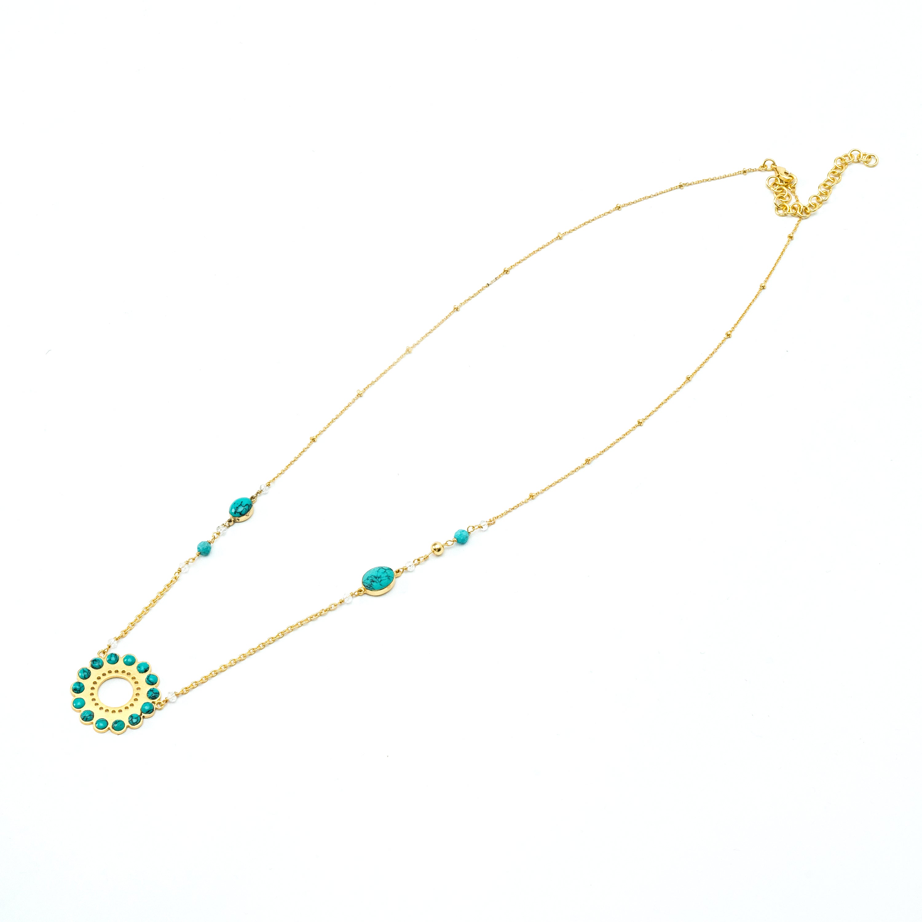 Turqoise flower necklace