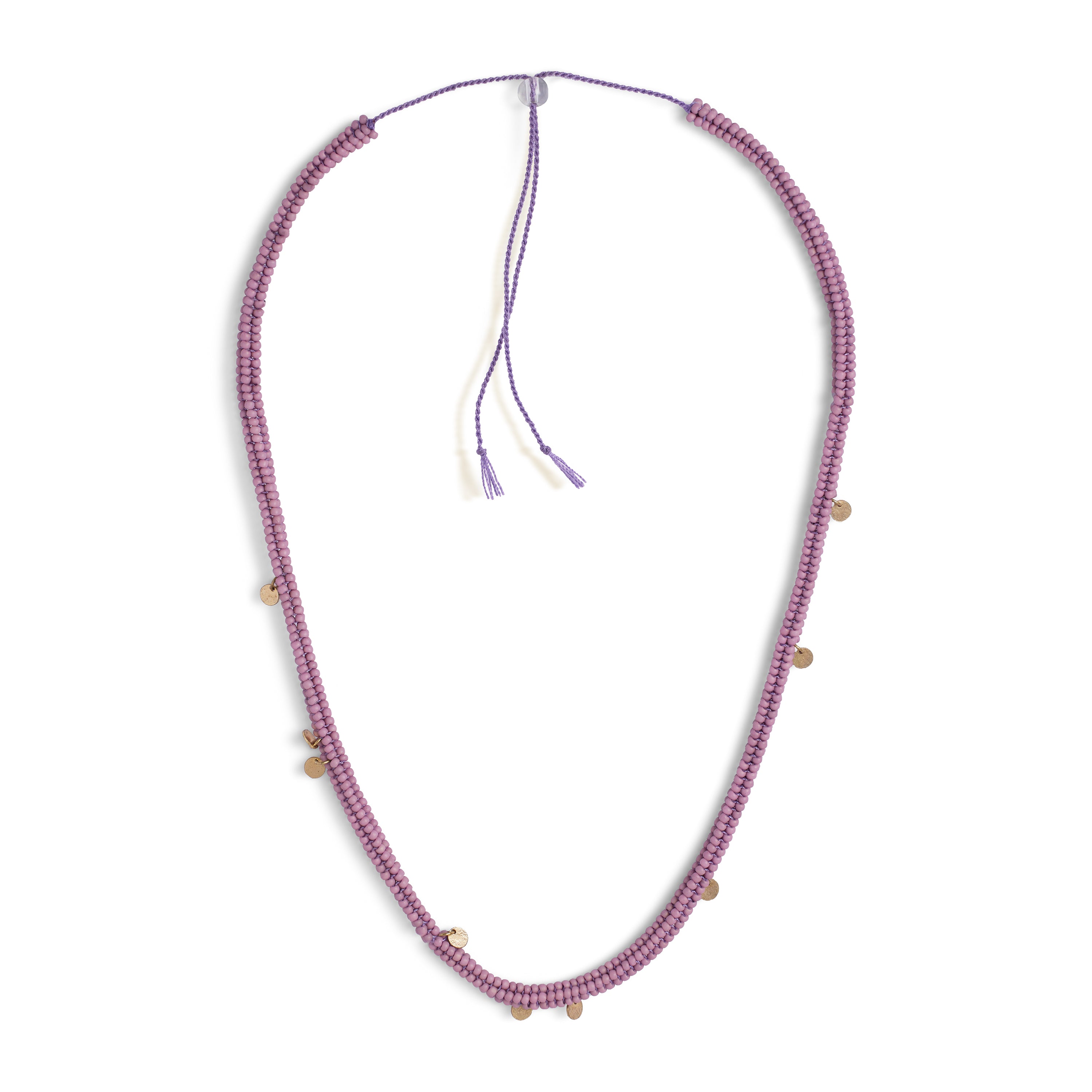 Bold Beaded Necklace (Purple)