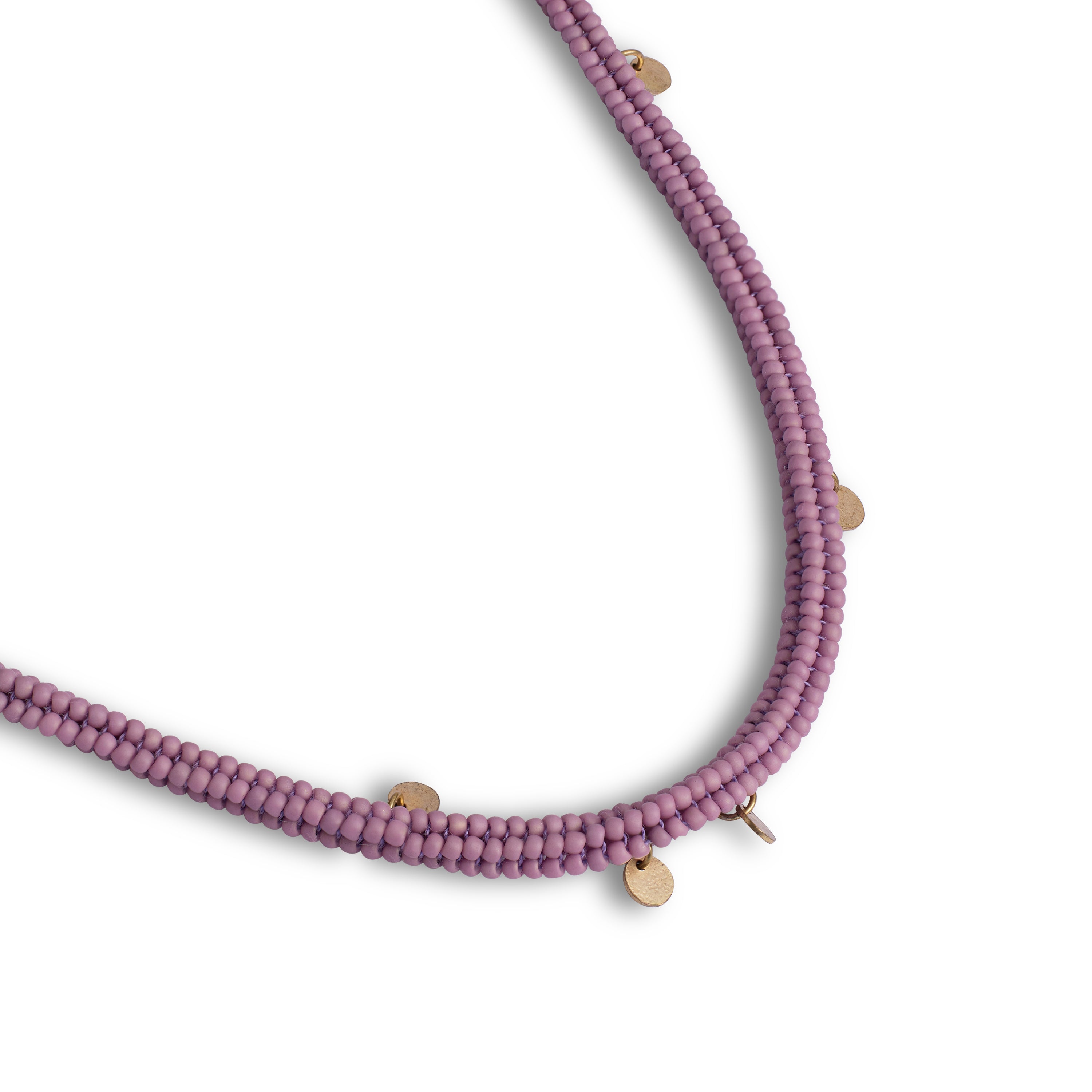 Bold Beaded Necklace (Purple)