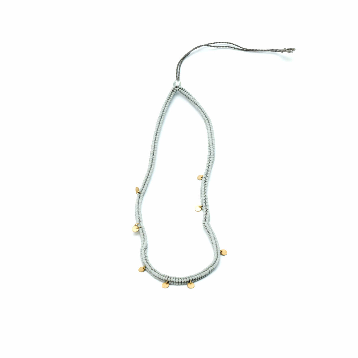 Bold Beaded Necklace (Grey)