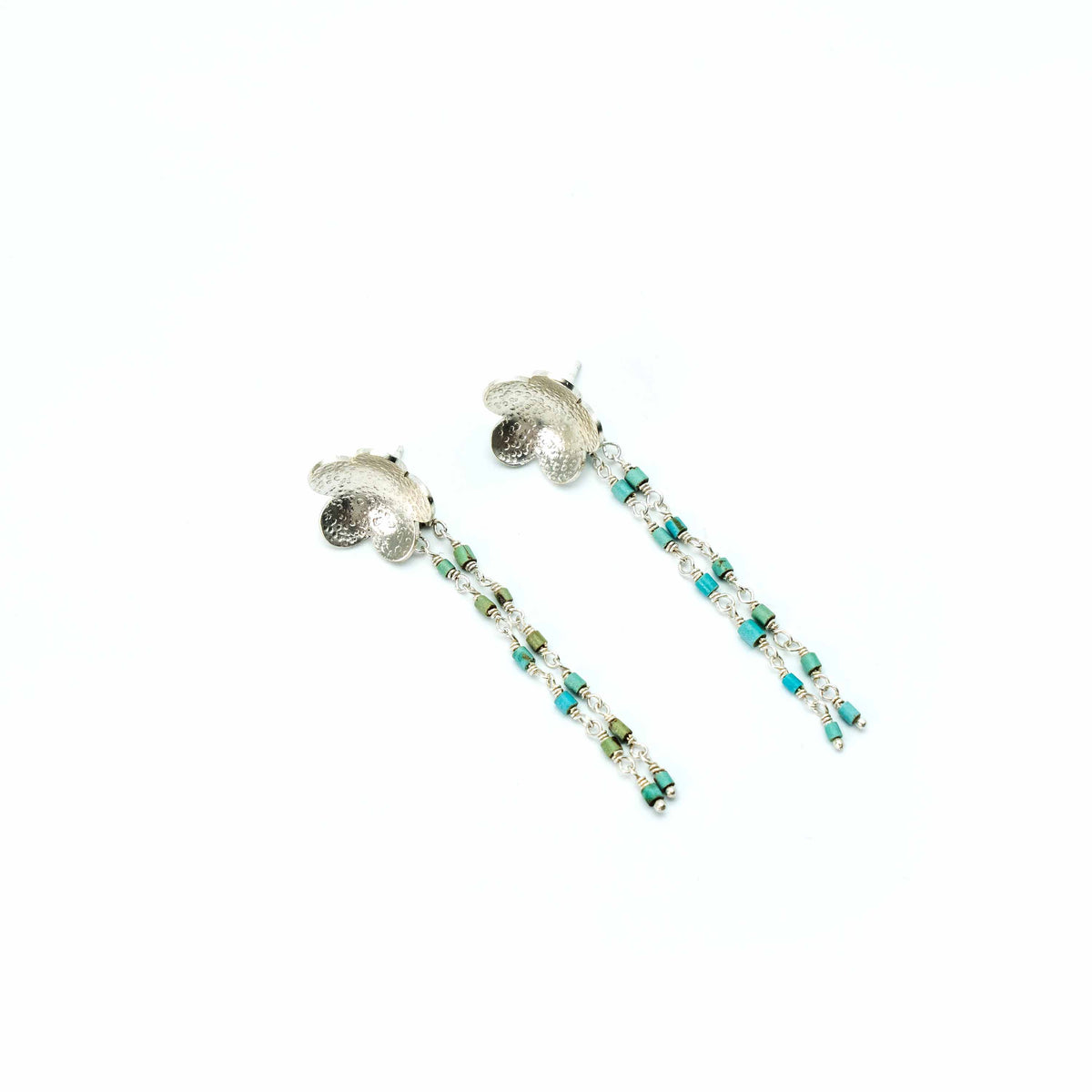 Floral Turquoise Chain Earring