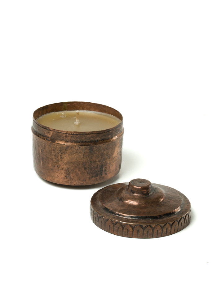 Copper Rose Essence: Beeswax Handmade Candle