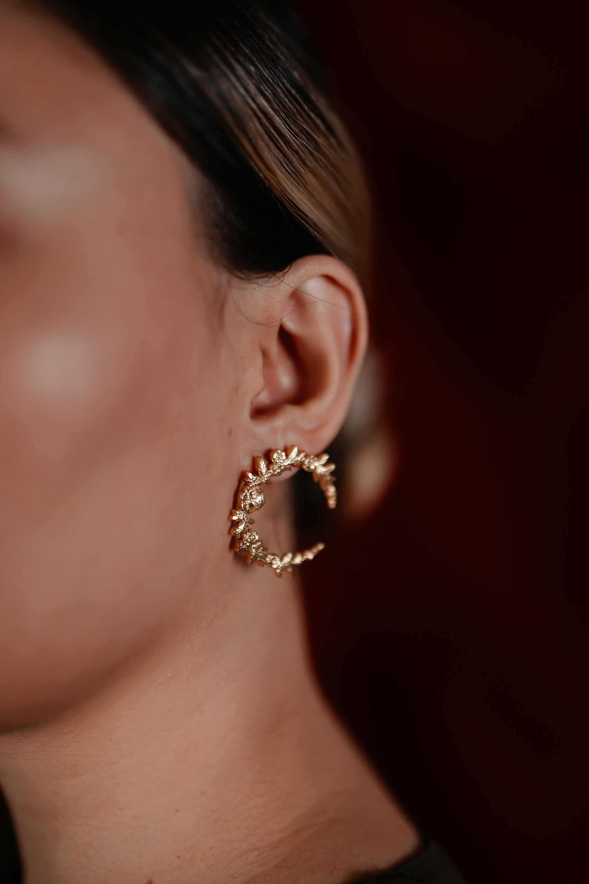 Floral Crescent Earring