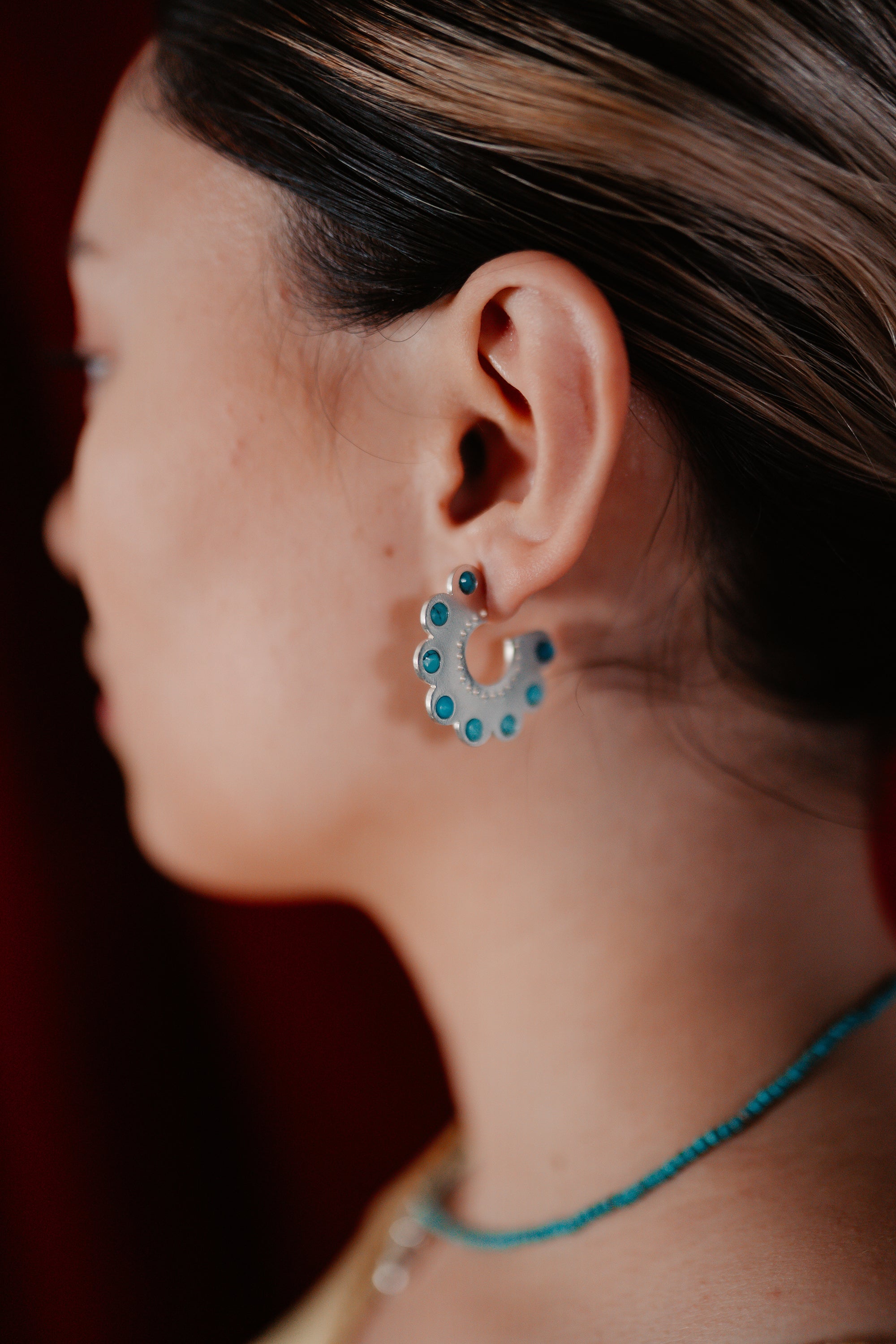 Turquoise Flower Earrings