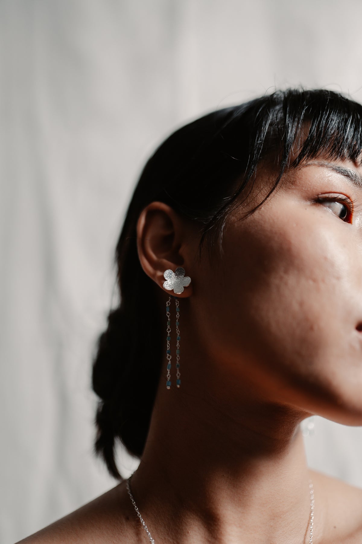 Floral Turquoise Chain Earring