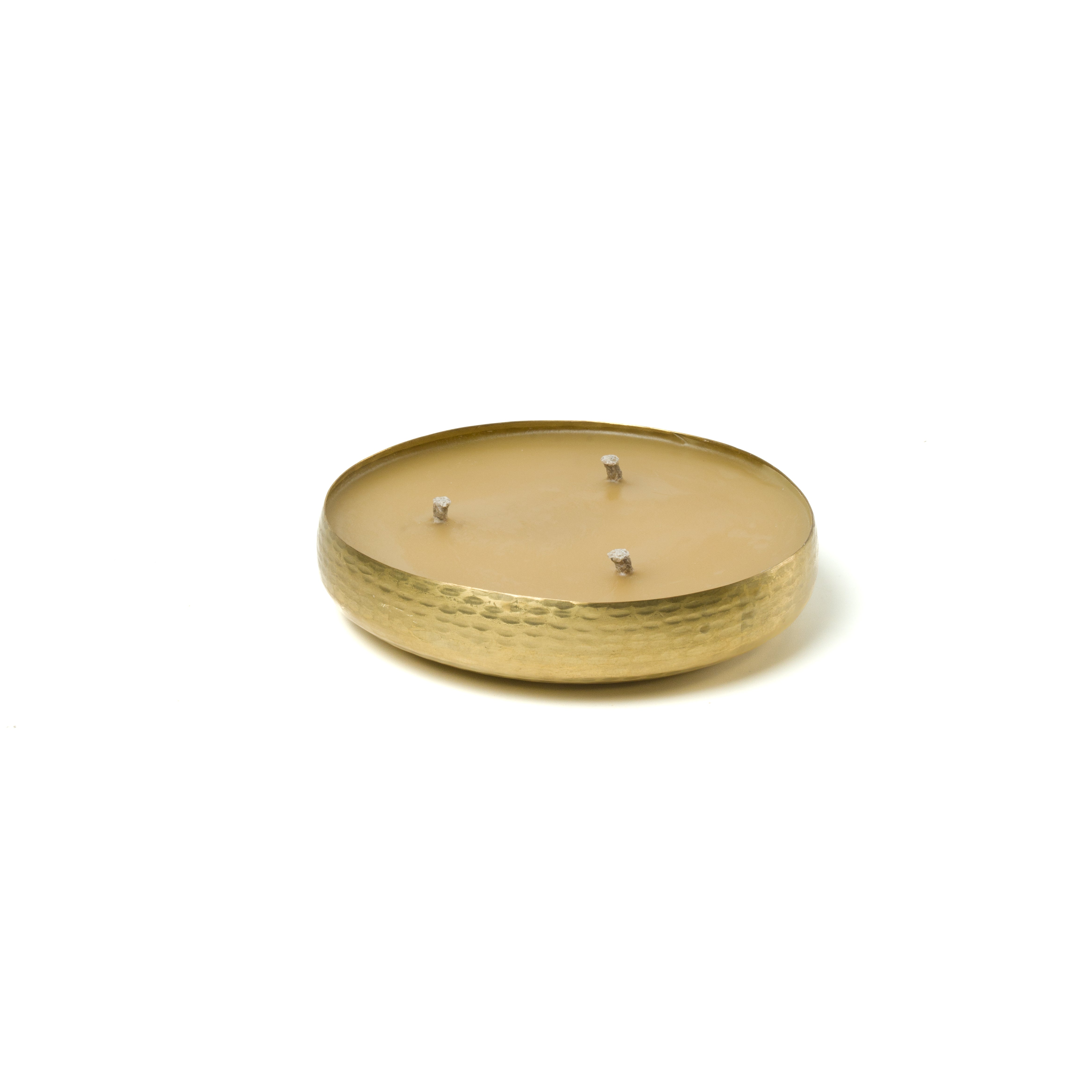 Brass Bowl Candle: Beeswax Handmade Sandalwood Candle