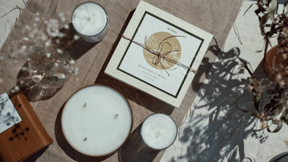 Brass Bowl Candle: Beeswax Handmade Sandalwood Candle