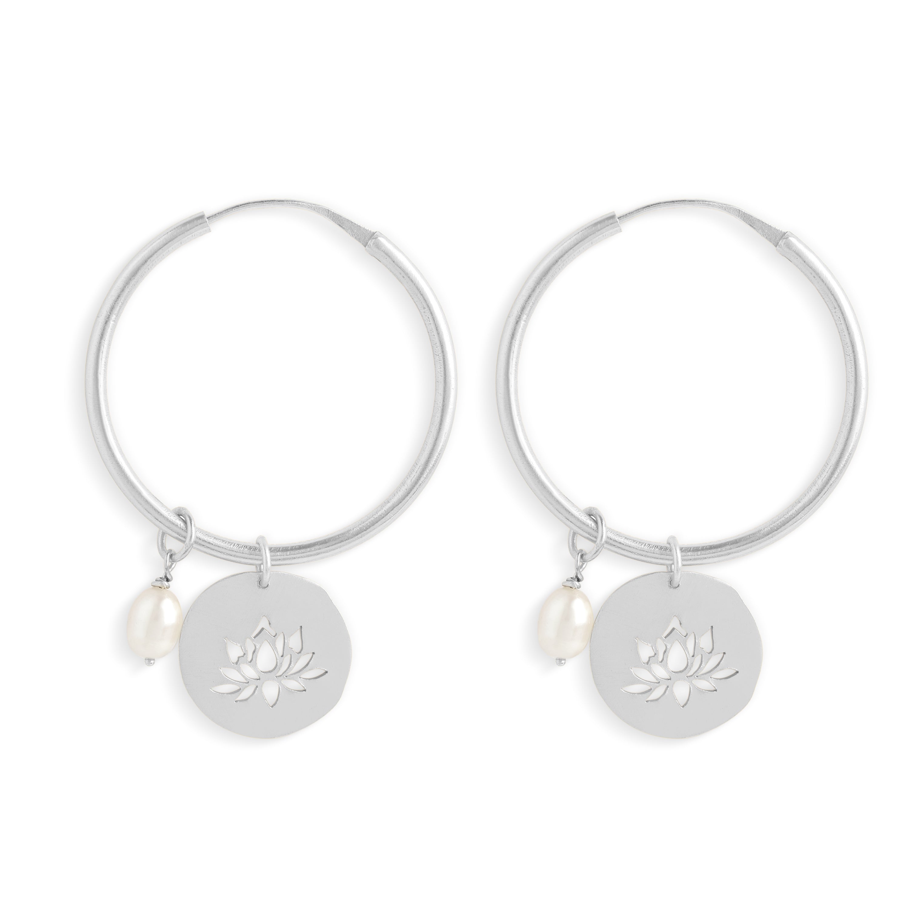 Lotus Cutout Hoops