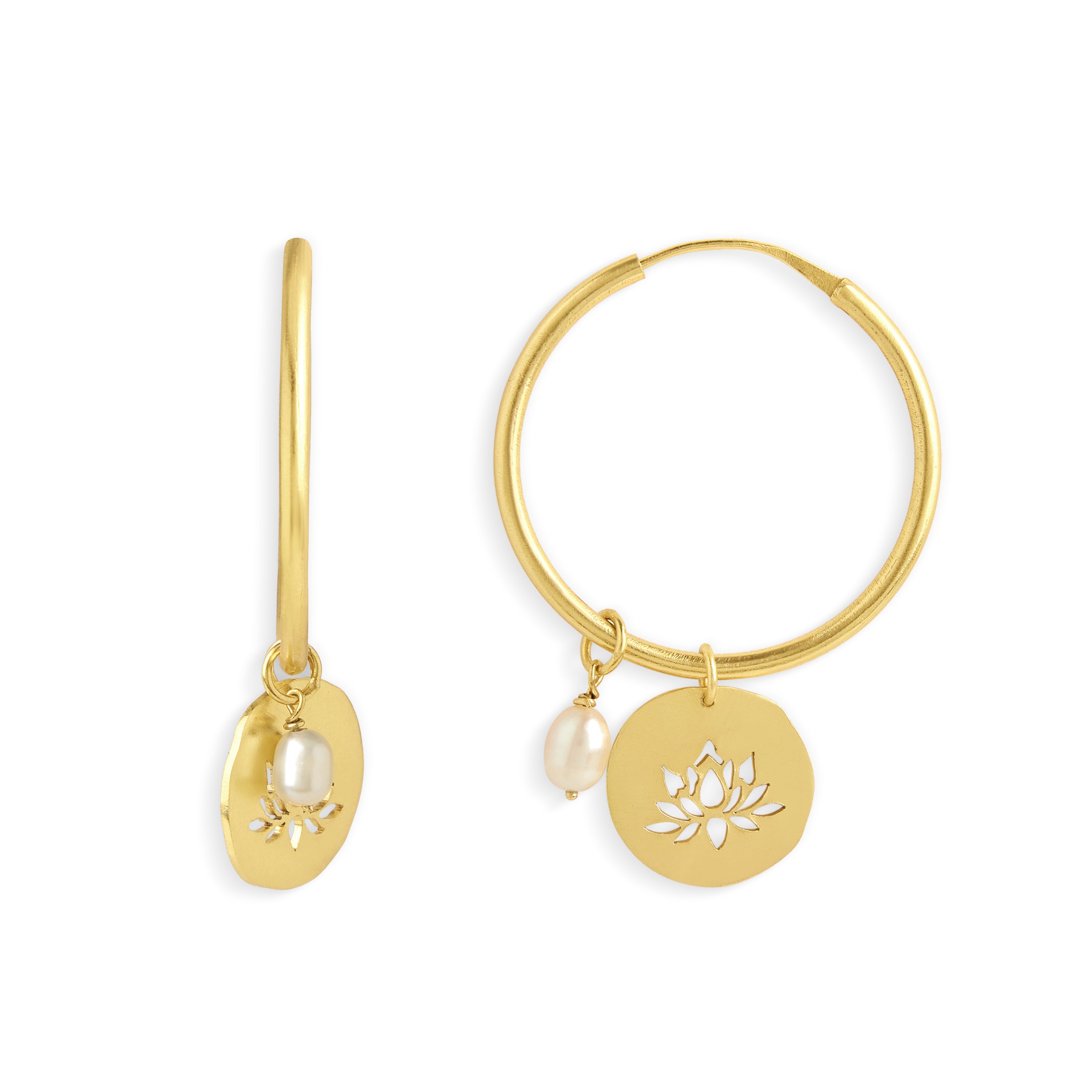 Lotus Cutout Hoops