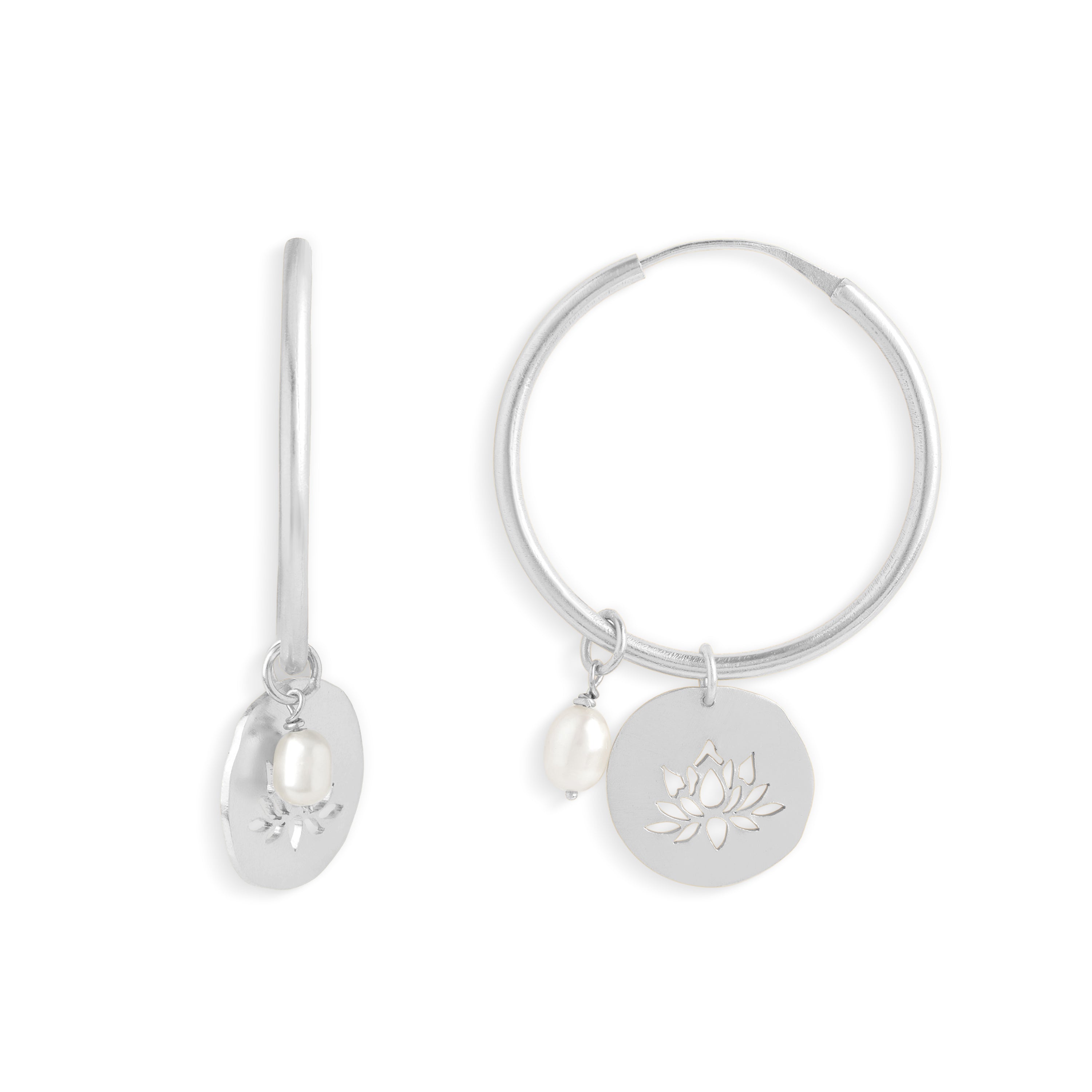 Lotus Cutout Hoops