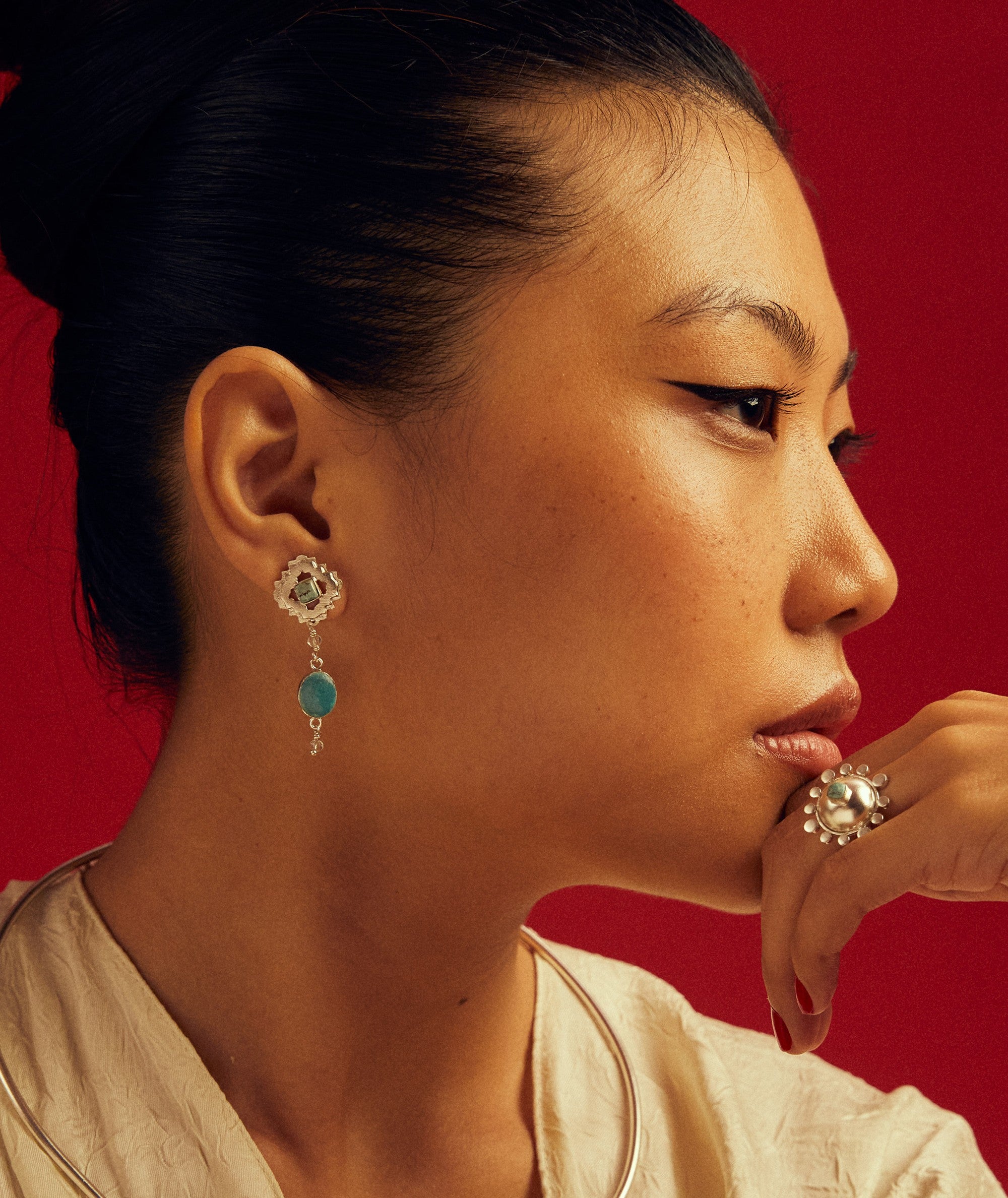 Mandala drop earring