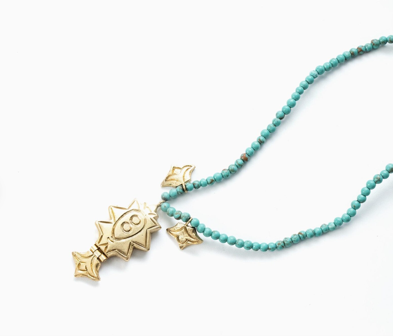 turquoise star amulet necklace
