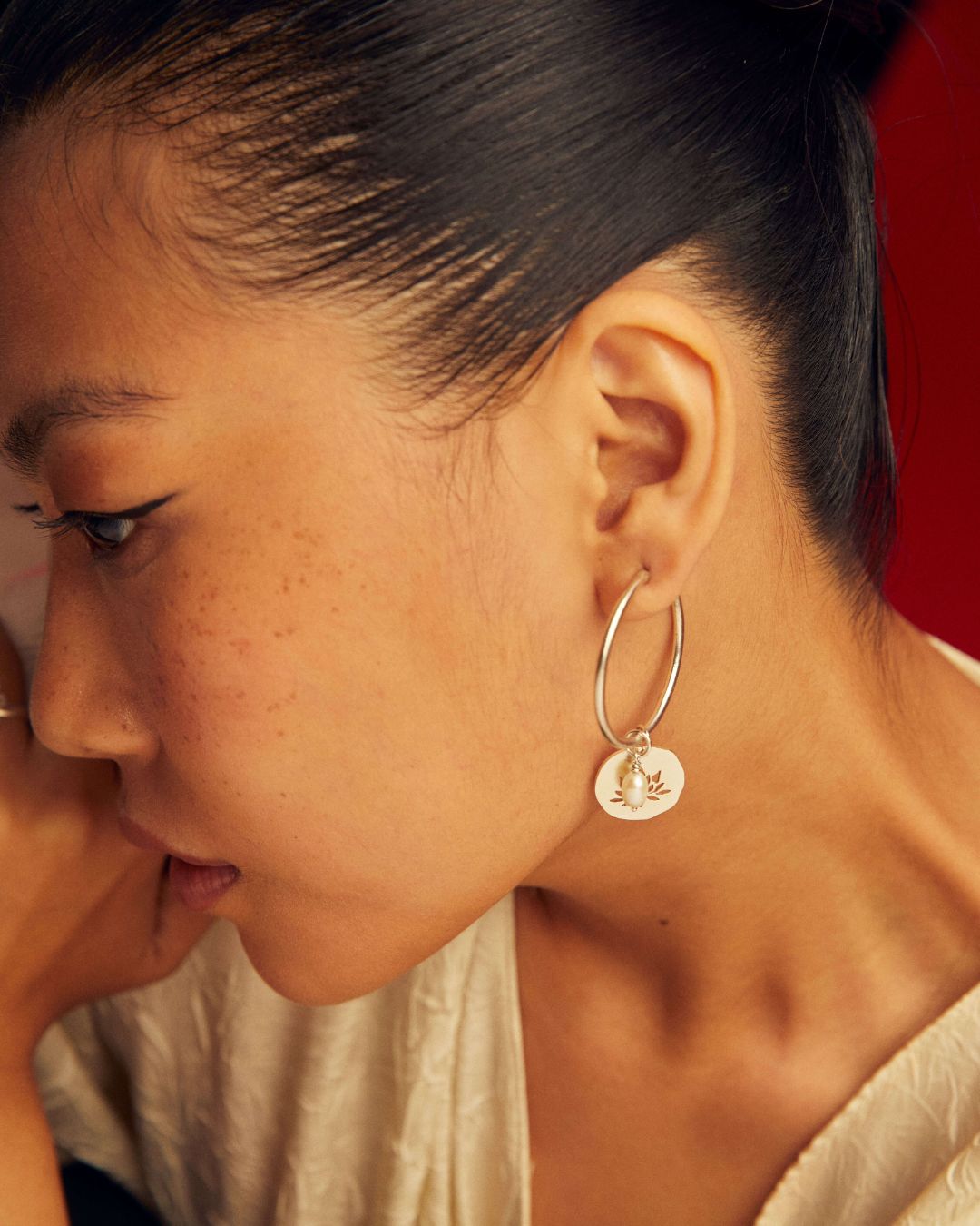 Lotus Cutout Hoops