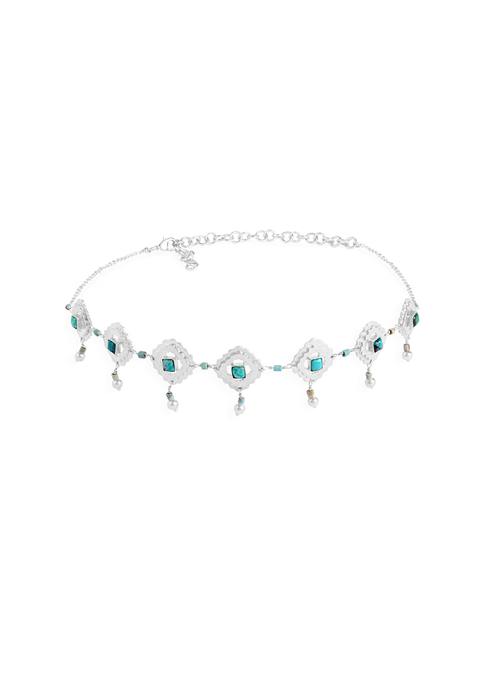 Turquoise Artisinal Choker  - Handmade In Nepal