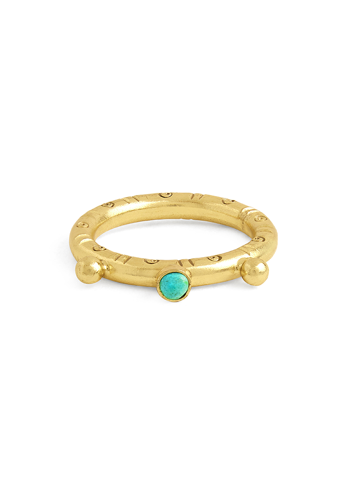 Artisanal Turquoise Ring - Handmade In Nepal