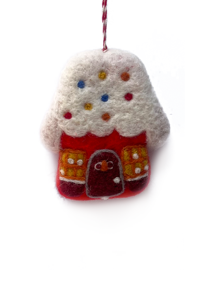 Red House Felt and Wool Christmas Ornament